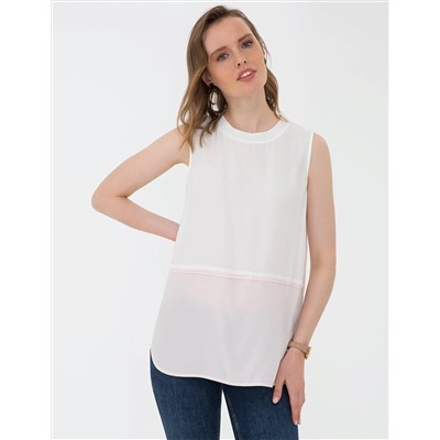 Toz Pembe Regular Fit Kolsuz Bluz