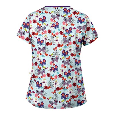 Happy Scrubs® Oh Happy Day Amazing Aqua Print Scrub Top