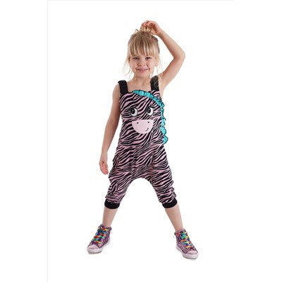 Denokids, Zebra Fırfırlı Kız Çocuk Tulum