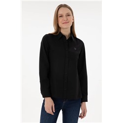 U.S. Polo Assn., Kadın Siyah Uzun Kollu Basic Gömlek 50297002-VR046