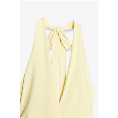 POLYAMIDE HALTER LONG DRESS