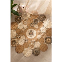 Janvry Eklemeli Yuvarlak Kilim - Bej/Krem - 120 cm