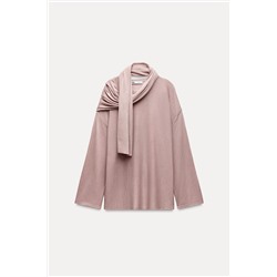 KNIT SWEATER WITH SCARF