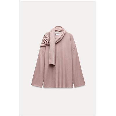 KNIT SWEATER WITH SCARF
