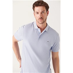 Avva Erkek Açık Mavi %100 Pamuk Serin Tutan Standart Fit Normal Kesim Polo Yaka T-shirt E001004
