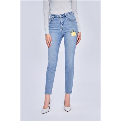 Vaquero slim fit 7/8 Azul claro