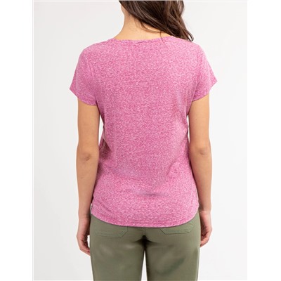 TWIST NECK SNOW YARN T-SHIRT