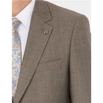 %100 Yün Bej Slim Fit Takım Elbise