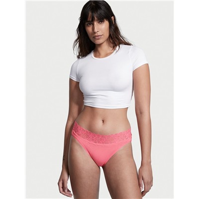 VICTORIA'S SECRET Lace Waist Cotton Brief Panty