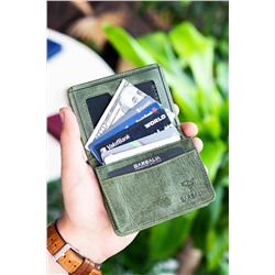 Garbalia, Magnet Crazy Deri Yeşil Unisex Kartlık Cüzdan