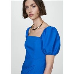 Vestido estampado manga abullonada