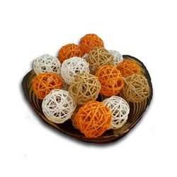 Тайская гирлянда с шариками из ротанга 3,5 м 20 шариков / Lightening rattan balls