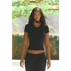 V-NECK COTTON T-SHIRT