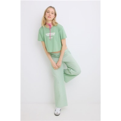 Pijama 100% algodón cuadro vichy verde