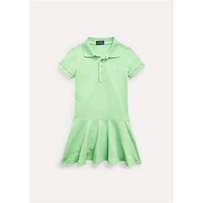 Girls 2-6x Stretch Cotton Mesh Polo Dress