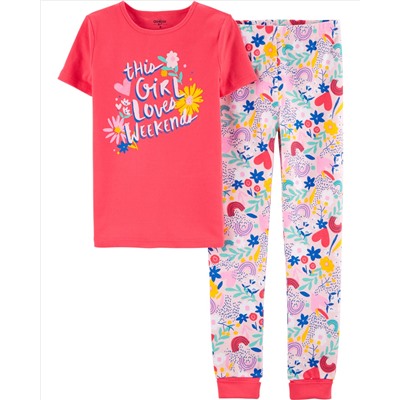 2-Piece Snug Fit Saturday Cotton PJs