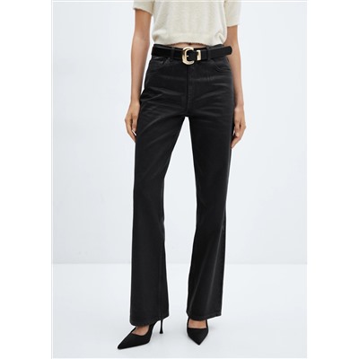 Jeans rectos efecto brillo