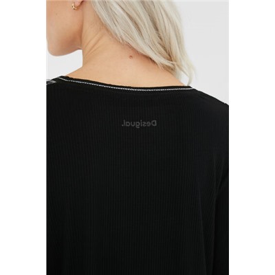 Camiseta boho manga tres cuartos