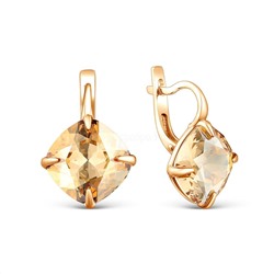 Серьги из золочёного серебра с кристаллами Swarovski Золотая тень 925 пробы с-017з-001GSHA
