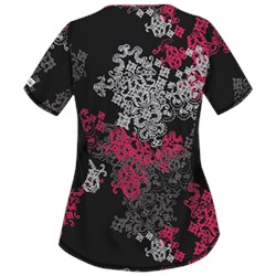 UA Exotica Black Print Scrub Top