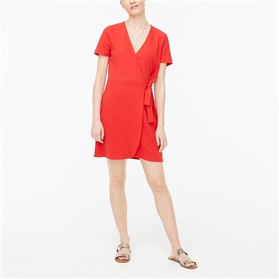 Textured knit wrap dress