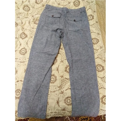 LIVERGY® Hose Herren, luftige Qualität, mit Bindeband, aus Leinen und Baumwolle цвет aop/grau, размер 48