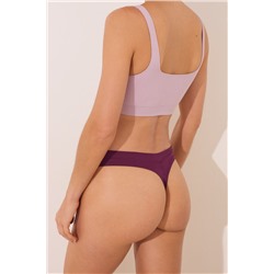 Tanga microfibrafibra fruncido vino