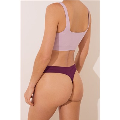 Tanga microfibrafibra fruncido vino