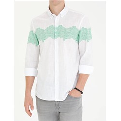 Açık Yeşil Regular Fit Uzun Kollu Gömlek