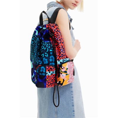 Mochila grande patch animal print
