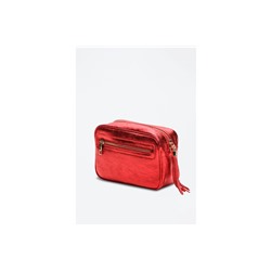 Bandolera de piel Gaby Metallic Rojo