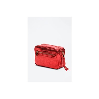Bandolera de piel Gaby Metallic Rojo
