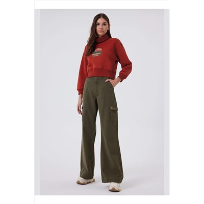 Lee Cooper Yüksek Bel Straight Haki Kadın Pantolon 241 LCF 121019 SANDY HAKI 5003069034