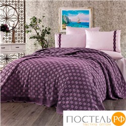 11236 КПБ DO&CO с Плед Вязаный 220х240 (50х70/4 шт) TWIN фиолетовый
