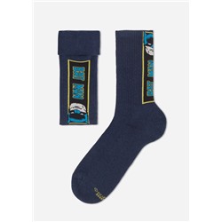 Kurze Herrensocken mit digitalem Batman-Print