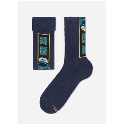 Kurze Herrensocken mit digitalem Batman-Print