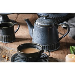 Чайник заварочный, 1,0 л, фарфор P, черно-синий, в крапинку, Black Kitchen, 62758