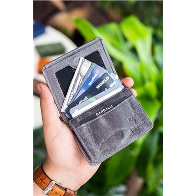 Garbalia, Garbali Magnet Crazy Deri Gri Unisex Kartlık Cüzdan