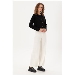 Kadın Kum Loose Fit Triko Pantolon