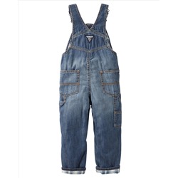 Flannel-Lined Denim Overalls - Heritage Indigo