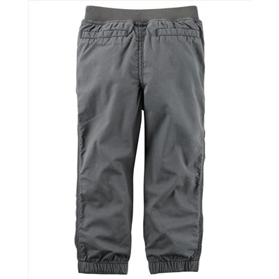 Jersey-Lined Poplin Joggers
