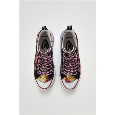Sneakers altas plataforma patch oriental