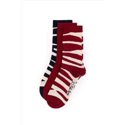 U.S. Polo Assn., Kadın Bordo 3'lü Soket Çorap 50299023-vr023