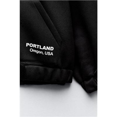 SCUBA-EFFECT BOMBER HOODIE