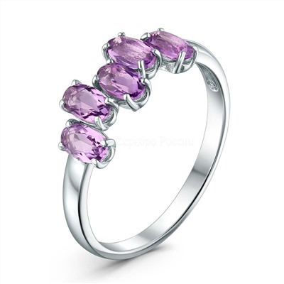 Серьги из серебра с аметистом родированные 4-2060-5-1р401