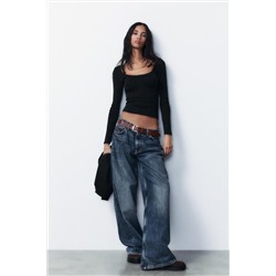 RIBBED LONG SLEEVE T-SHIRT