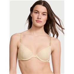 VICTORIA'S SECRET Sexy Tee Smooth Lightly Lined Front-Close Demi Bra (Lace | Marzipan)