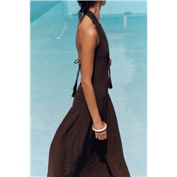 SMOCKED HALTER DRESS