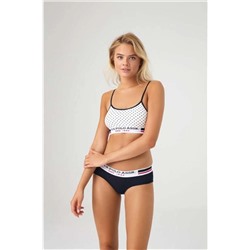 U.S. Polo Assn. Beyaz Puantiyeli Büstiyer Şort Takım U6S62P52