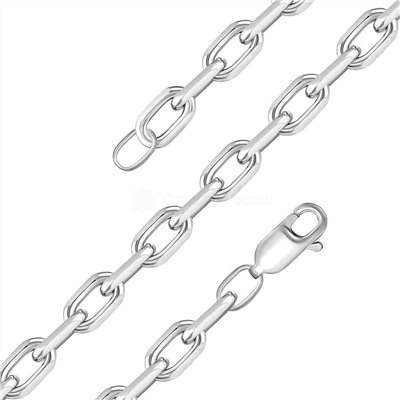 Цепь из серебра родированная - Якорь, 55 см 925 пробы Як-165ра55